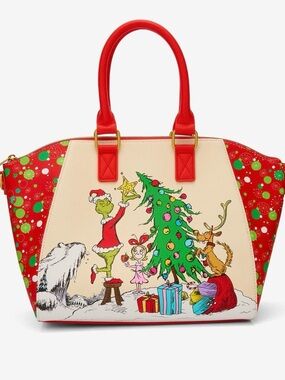 Loungefly Dr. Seuss How The Grinch Stole Christmas 🎄 Trio Tree Satchel Bag 🆕🆕 🎄